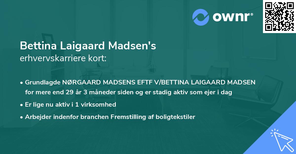 Bettina Laigaard Madsen's erhvervskarriere kort