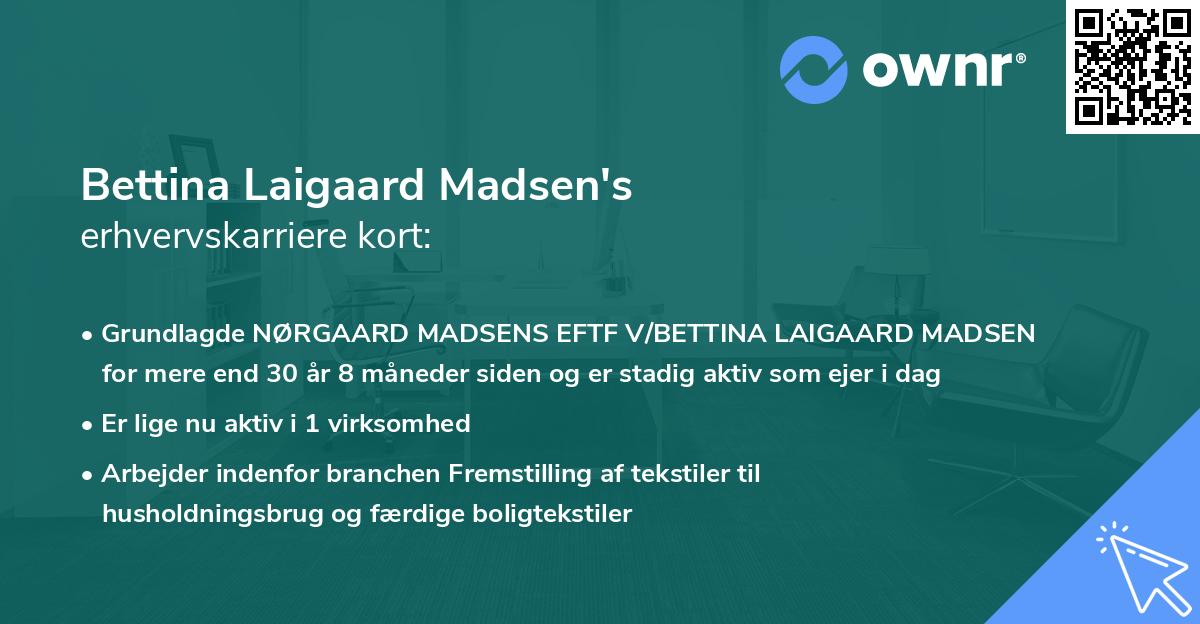 Bettina Laigaard Madsen's erhvervskarriere kort