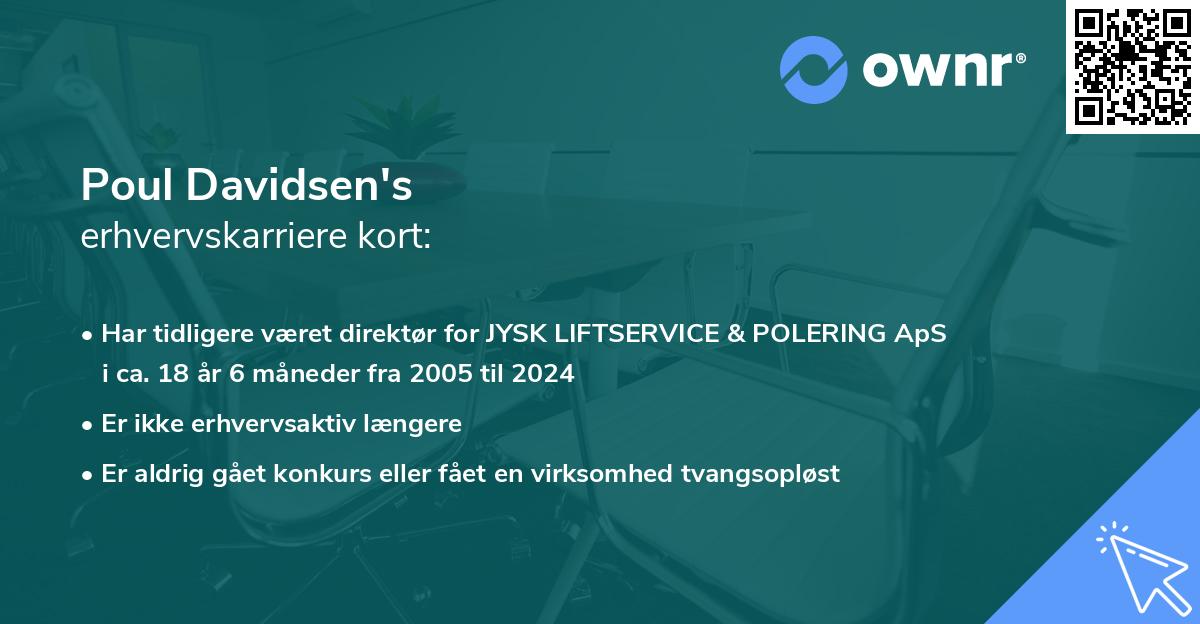 Poul Davidsen's erhvervskarriere kort