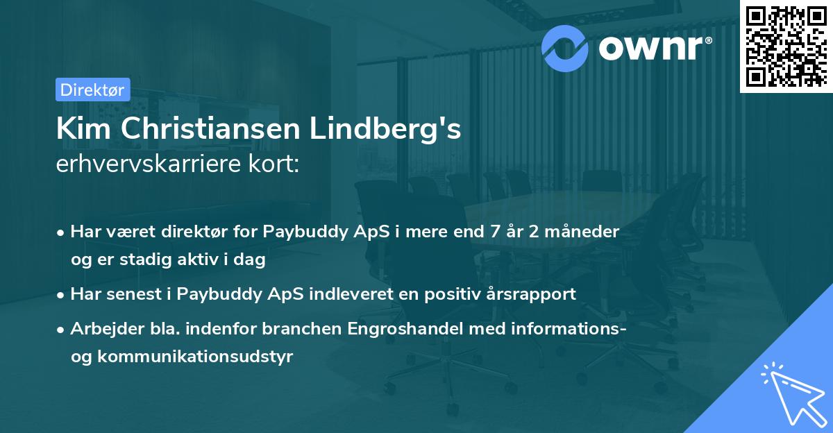Kim Christiansen Lindberg's erhvervskarriere kort
