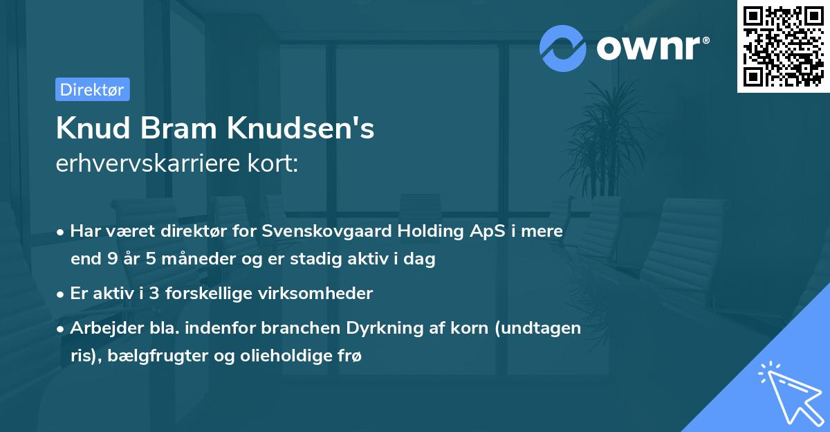 Knud Bram Knudsen's erhvervskarriere kort
