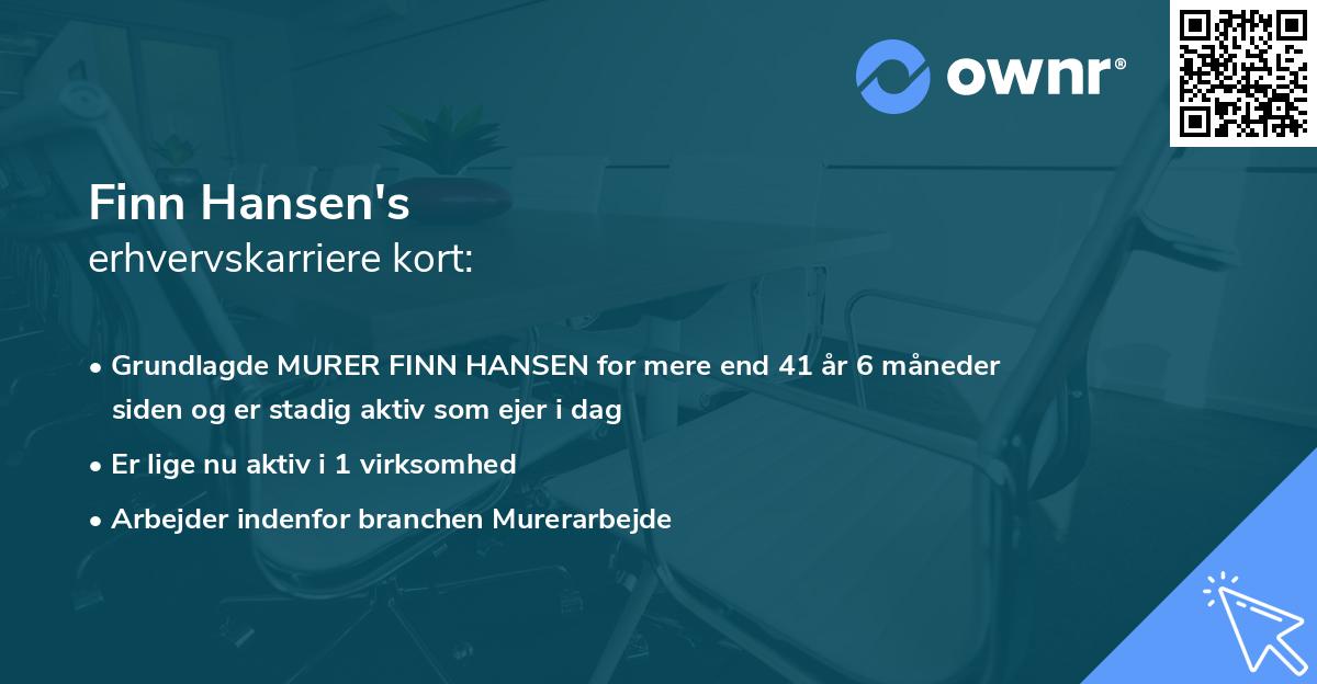 Finn Hansen's erhvervskarriere kort