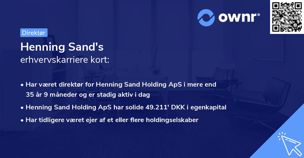 Henning Sand's erhvervskarriere kort