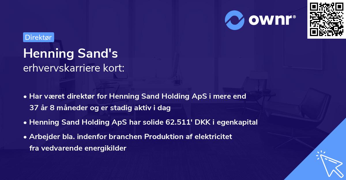 Henning Sand's erhvervskarriere kort