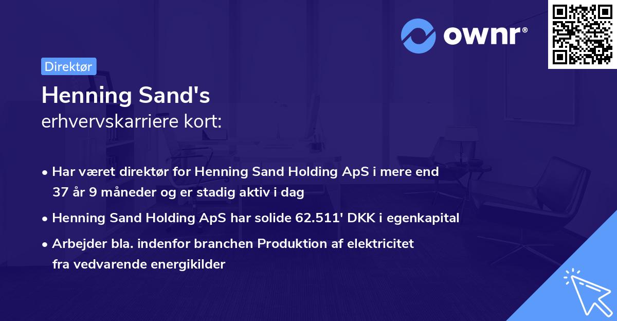 Henning Sand's erhvervskarriere kort