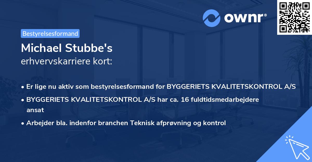 Michael Stubbe's erhvervskarriere kort