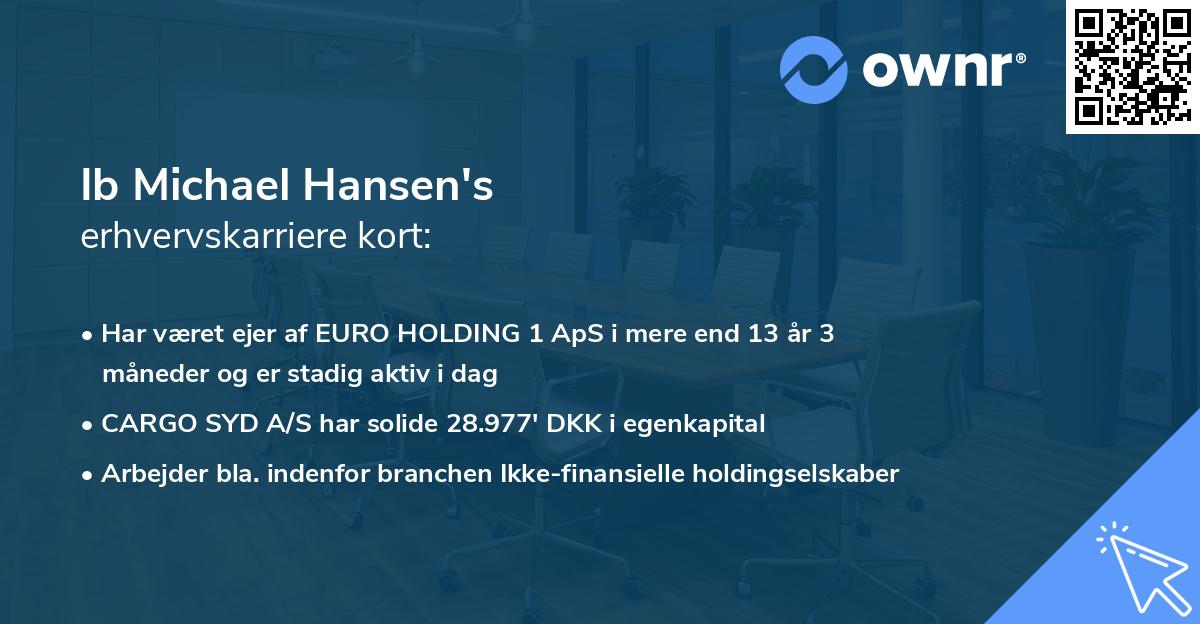 Ib Michael Hansen's erhvervskarriere kort