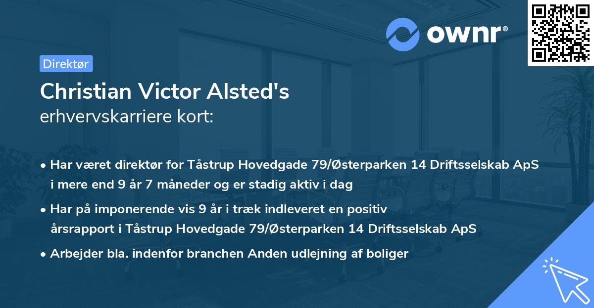 Christian Victor Alsted's erhvervskarriere kort