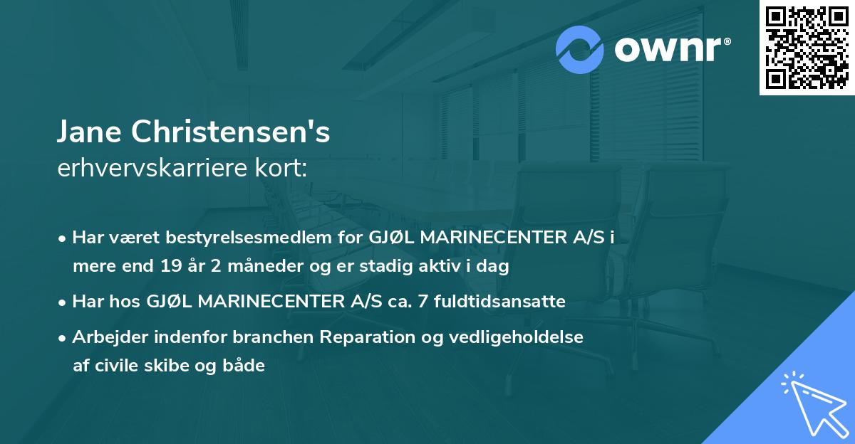 Jane Christensen's erhvervskarriere kort