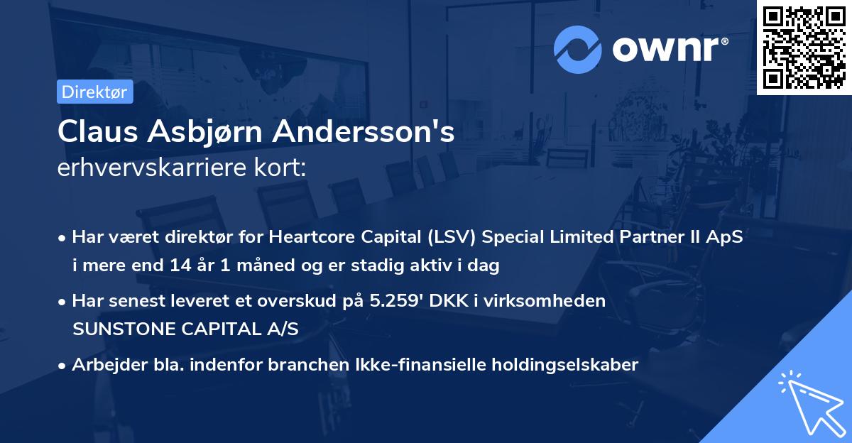 Claus Asbjørn Andersson's erhvervskarriere kort