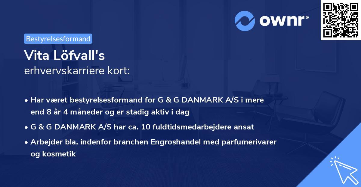 Vita Löfvall's erhvervskarriere kort
