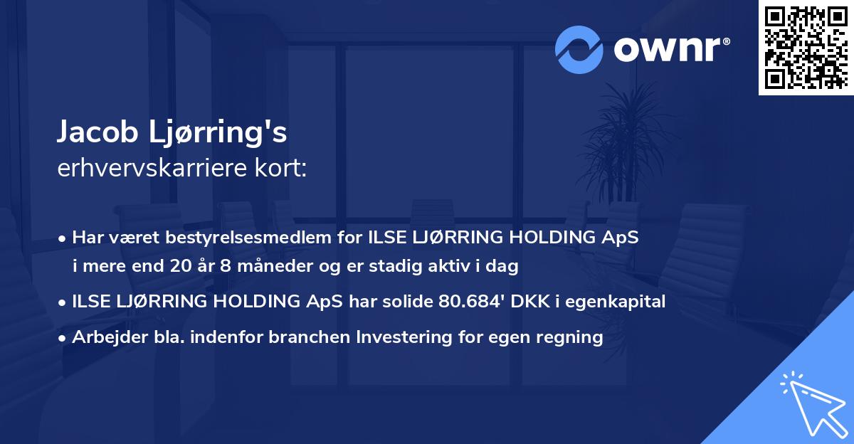 Jacob Ljørring's erhvervskarriere kort