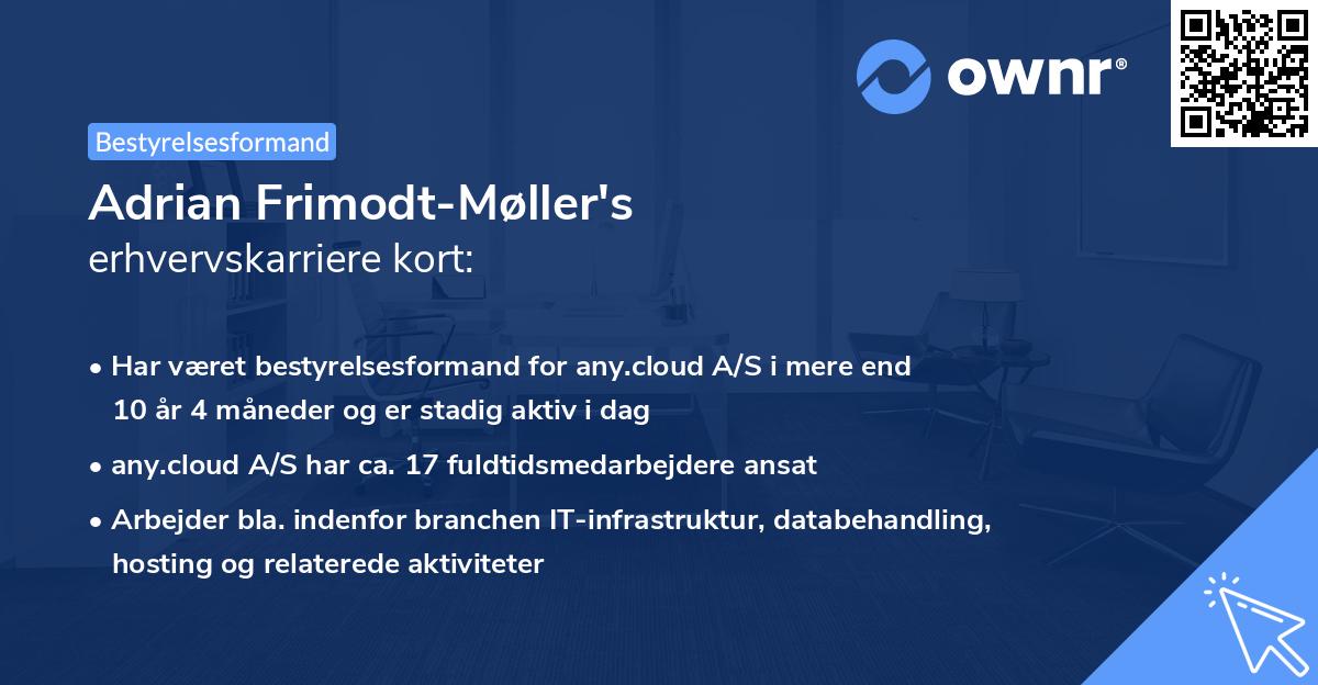 Adrian Frimodt-Møller's erhvervskarriere kort