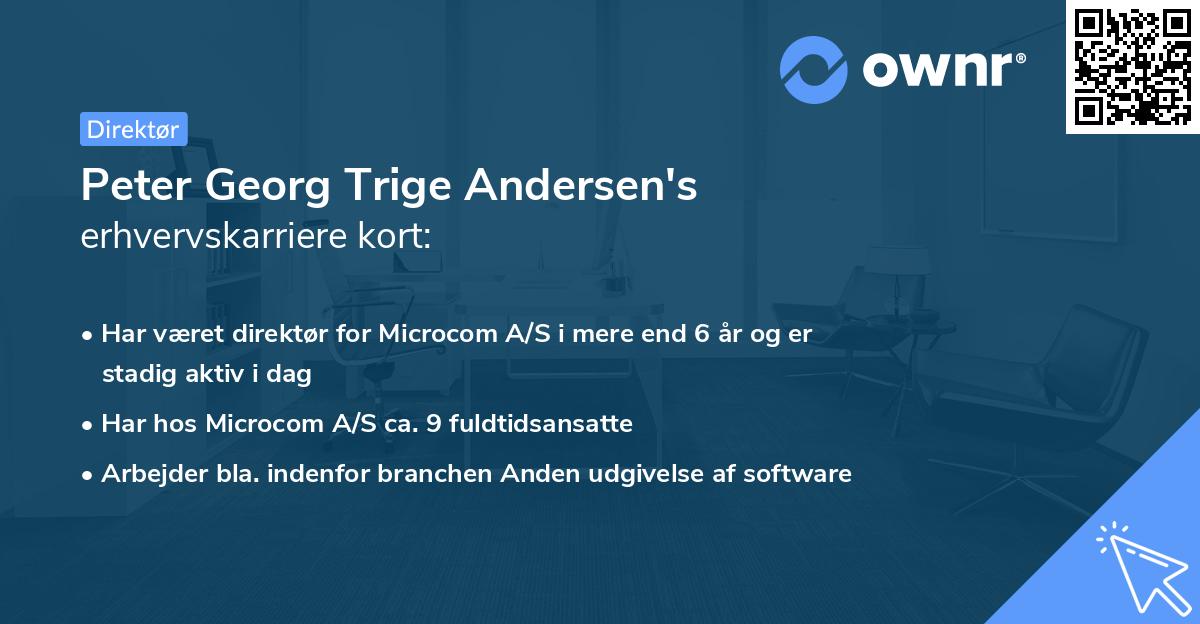 Peter Georg Trige Andersen's erhvervskarriere kort
