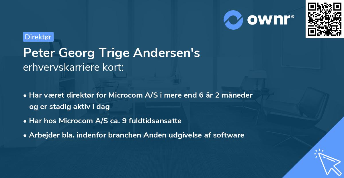 Peter Georg Trige Andersen's erhvervskarriere kort