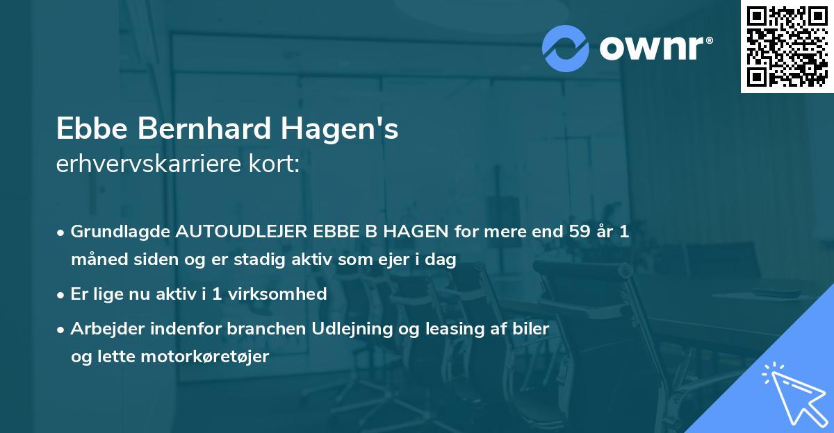 Ebbe Bernhard Hagen's erhvervskarriere kort