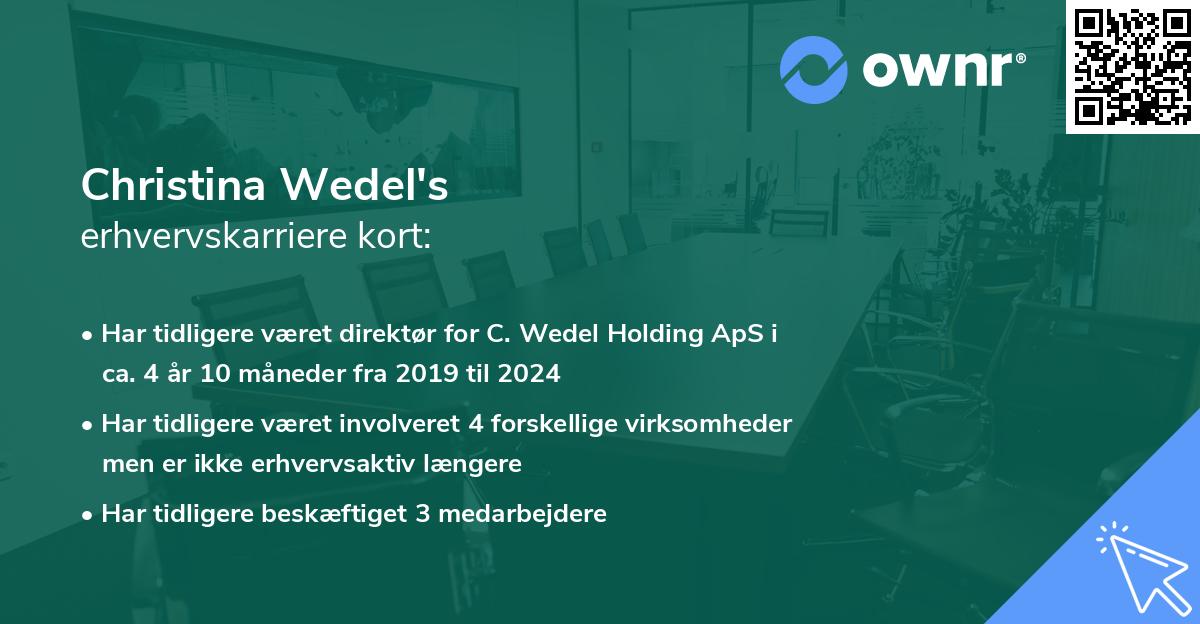 Christina Wedel's erhvervskarriere kort