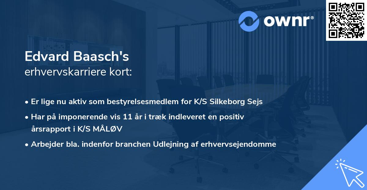 Edvard Baasch's erhvervskarriere kort