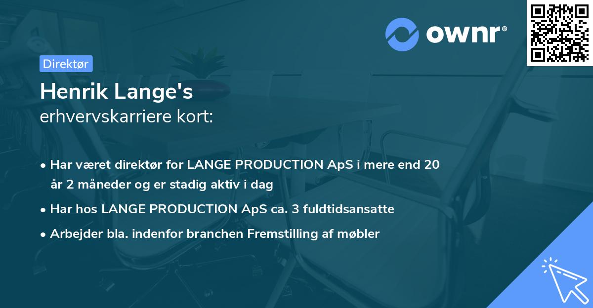 Henrik Lange's erhvervskarriere kort