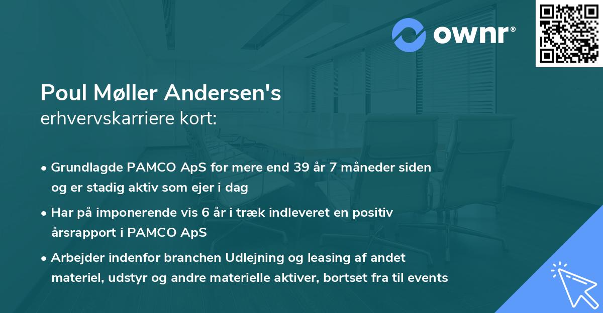 Poul Møller Andersen's erhvervskarriere kort