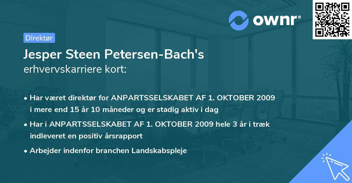 Jesper Steen Petersen-Bach's erhvervskarriere kort