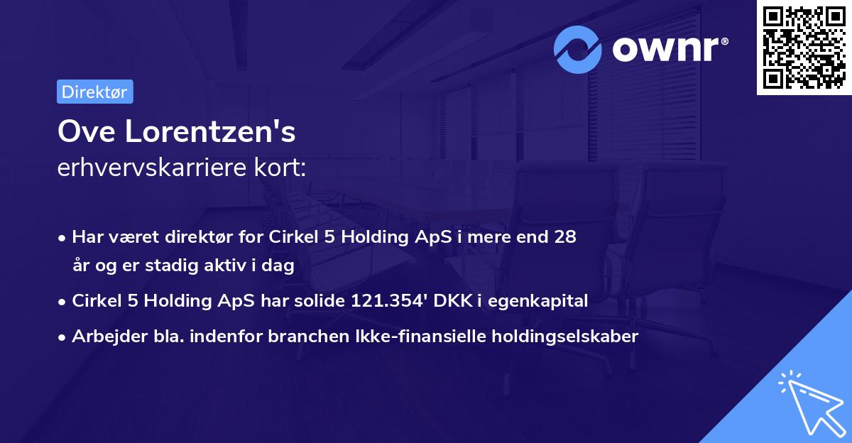 Ove Lorentzen's erhvervskarriere kort