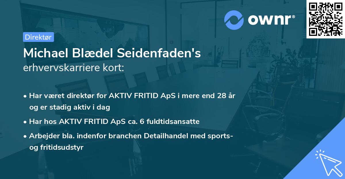 Michael Blædel Seidenfaden's erhvervskarriere kort