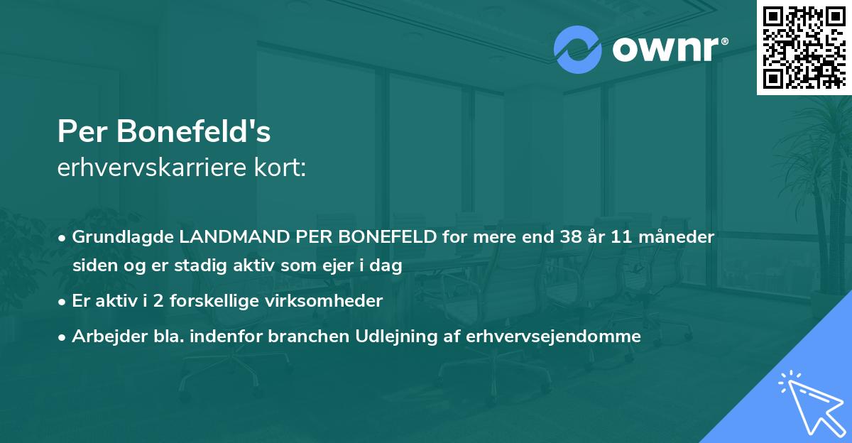Per Bonefeld's erhvervskarriere kort