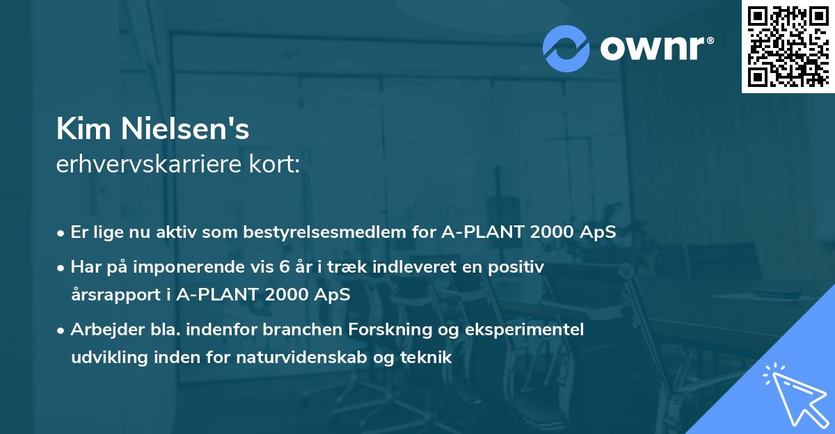 Kim Nielsen's erhvervskarriere kort