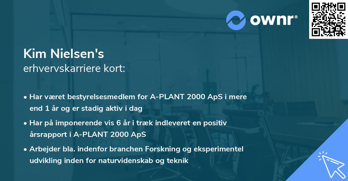 Kim Nielsen's erhvervskarriere kort
