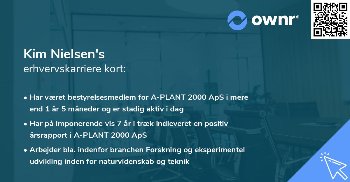 Kim Nielsen's erhvervskarriere kort