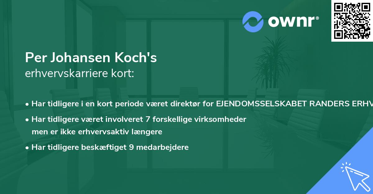 Per Johansen Koch's erhvervskarriere kort