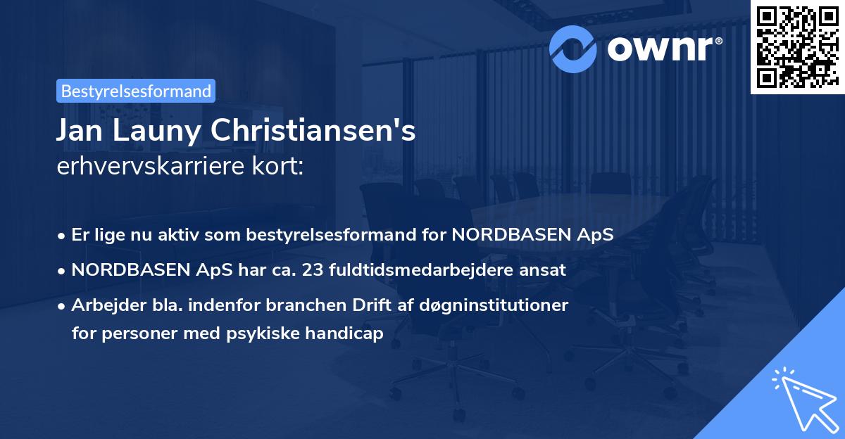 Jan Launy Christiansen's erhvervskarriere kort