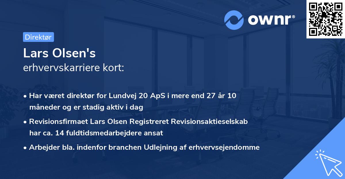 Lars Olsen's erhvervskarriere kort