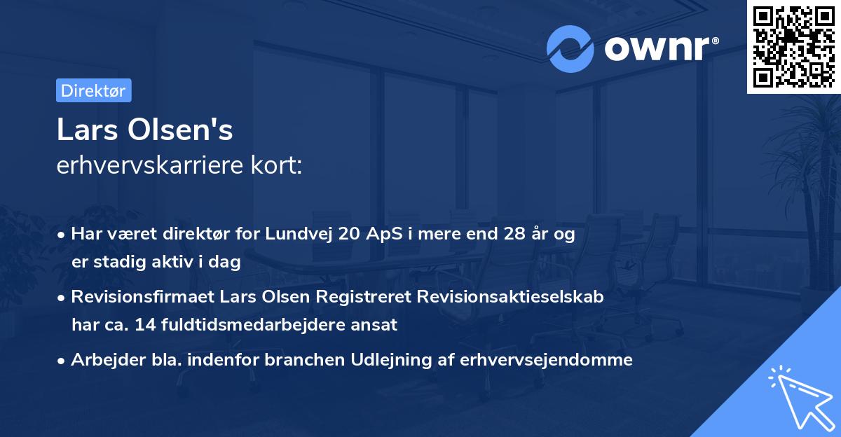 Lars Olsen's erhvervskarriere kort