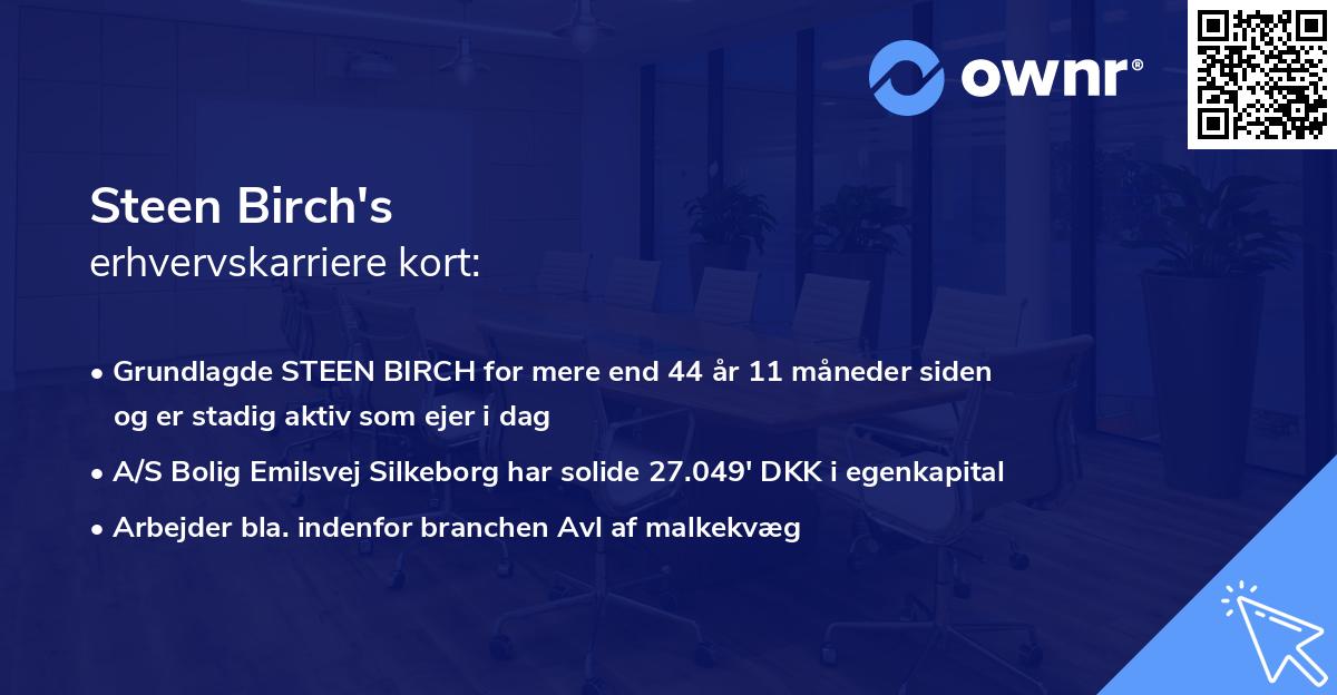 Steen Birch's erhvervskarriere kort