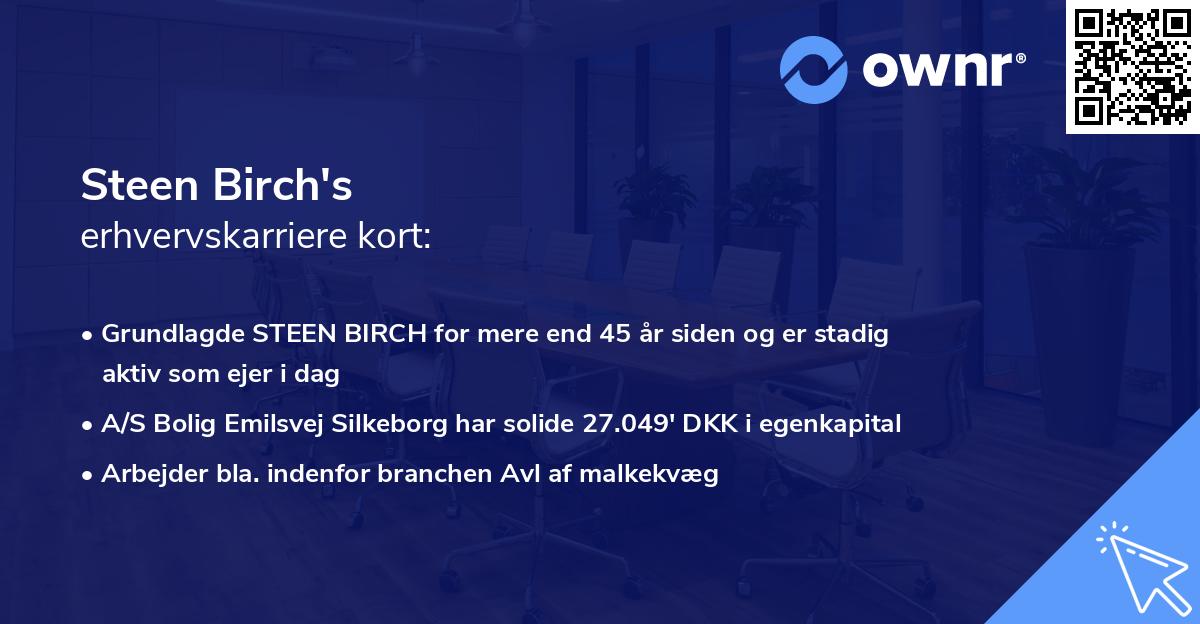 Steen Birch's erhvervskarriere kort