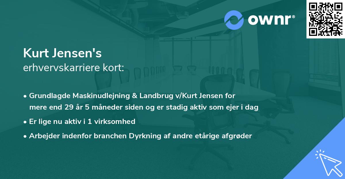 Kurt Jensen's erhvervskarriere kort