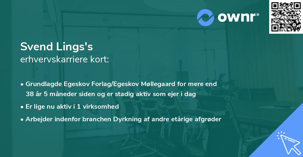 Svend Lings's erhvervskarriere kort