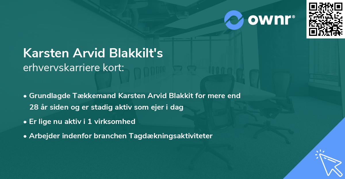 Karsten Arvid Blakkilt's erhvervskarriere kort