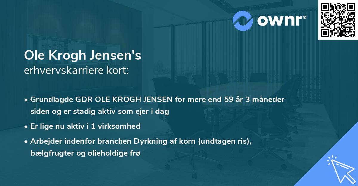 Ole Krogh Jensen's erhvervskarriere kort