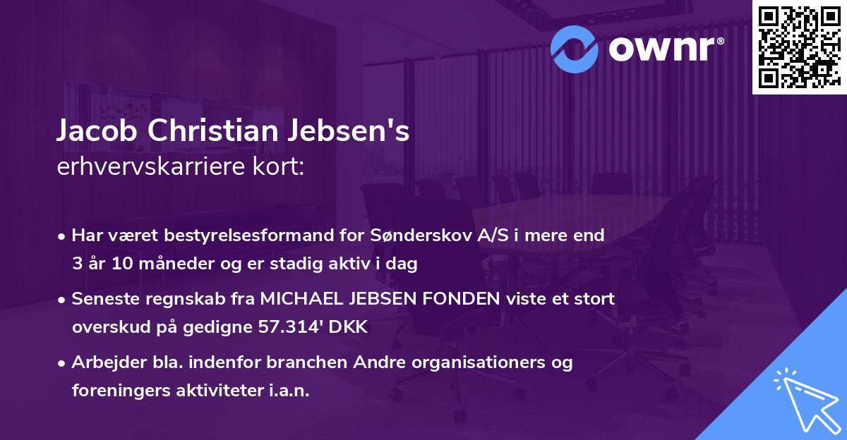 Jacob Christian Jebsen's erhvervskarriere kort