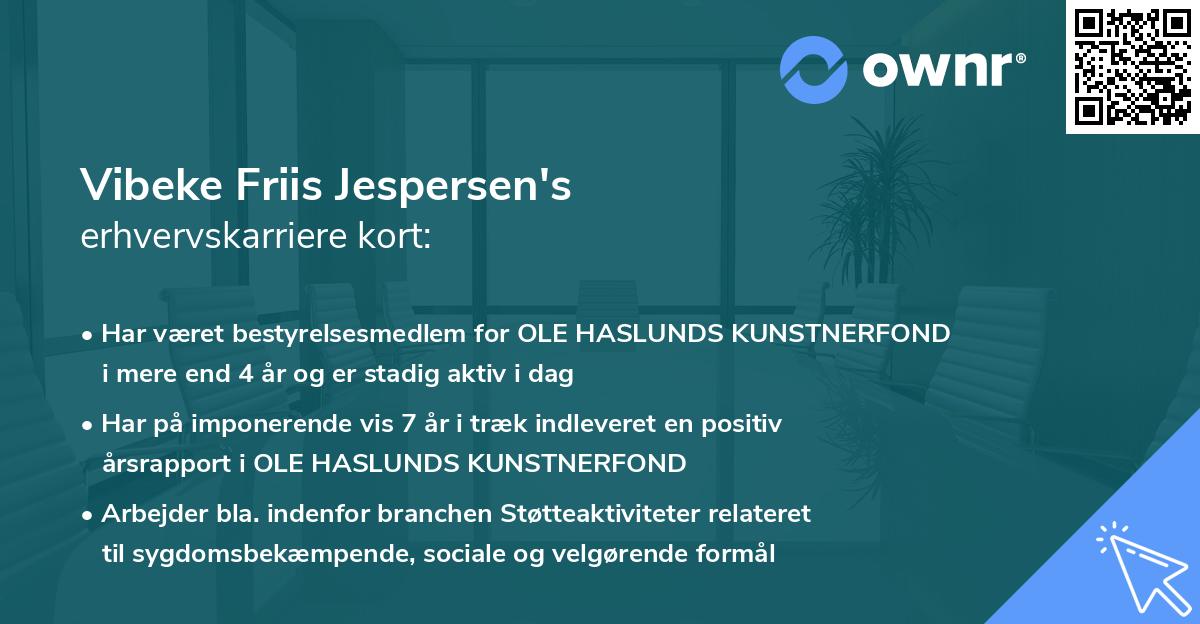 Vibeke Friis Jespersen's erhvervskarriere kort