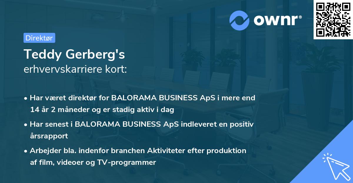 Teddy Gerberg's erhvervskarriere kort
