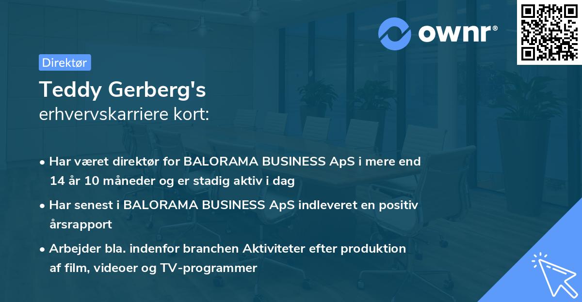 Teddy Gerberg's erhvervskarriere kort