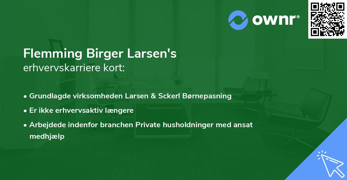 Flemming Birger Larsen's erhvervskarriere kort