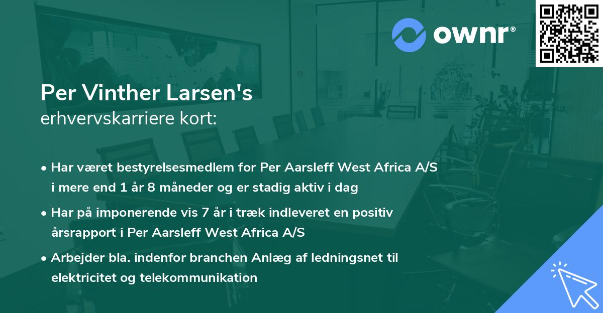 Per Vinther Larsen's erhvervskarriere kort