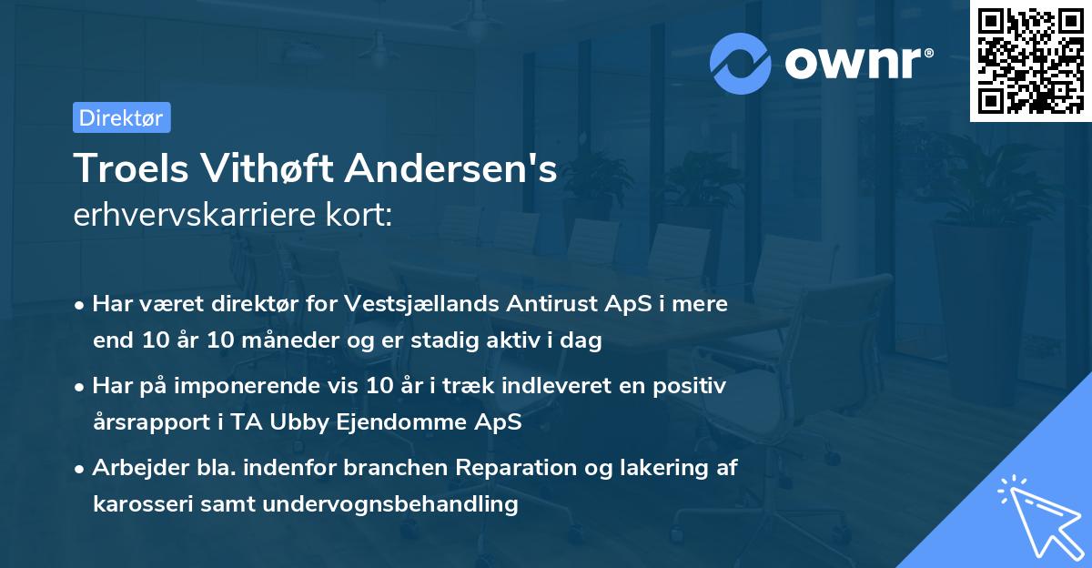 Troels Vithøft Andersen's erhvervskarriere kort