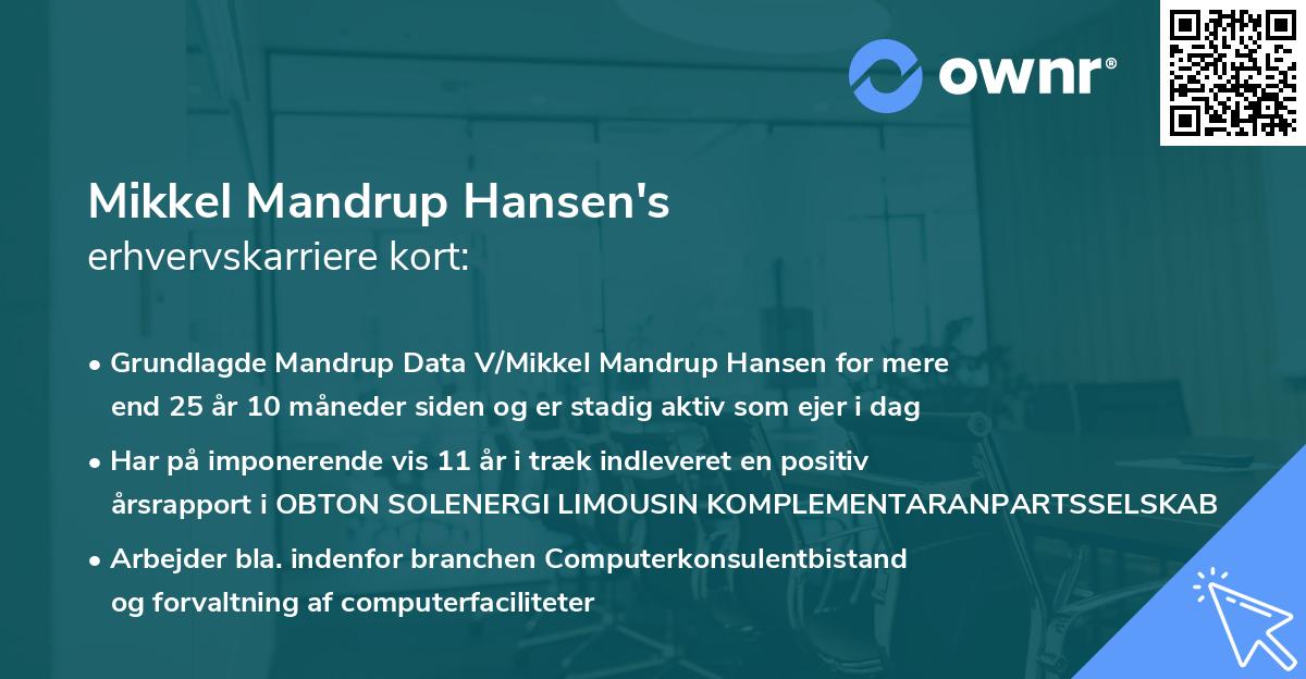 Mikkel Mandrup Hansen's erhvervskarriere kort