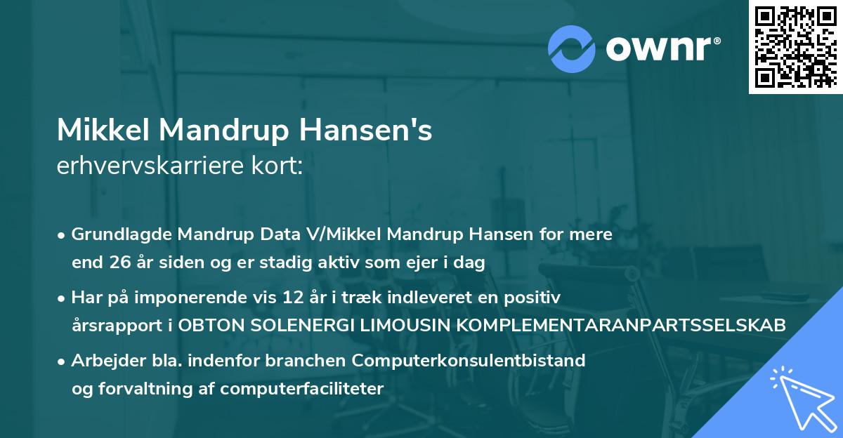 Mikkel Mandrup Hansen's erhvervskarriere kort